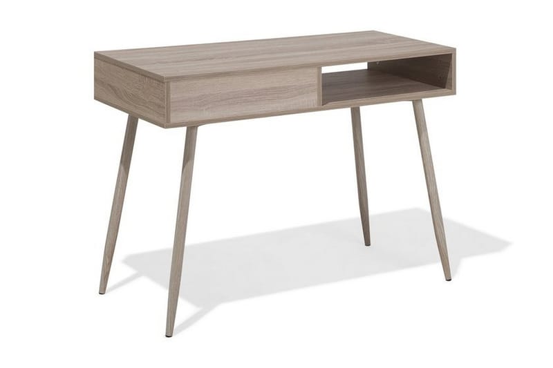 DEOLS Skrivbord 100 cm med Förvaring Låda + Hylla Ljusbrun/V - Möbler - Hemmakontor - Skrivbord
