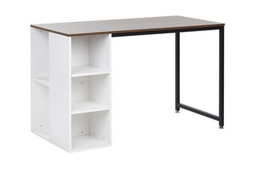 Dese Skrivbord 120 cm med Förvaring - Mörkt Trä/Vit - Möbler - Hemmakontor - Skrivbord