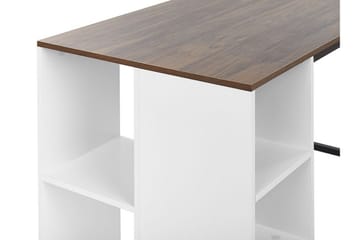 Dese Skrivbord 120 cm med Förvaring - Mörkt Trä/Vit - Möbler - Hemmakontor - Skrivbord