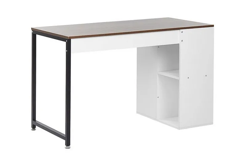 Dese Skrivbord 120 cm med Förvaring - Mörkt Trä/Vit - Möbler - Hemmakontor - Skrivbord