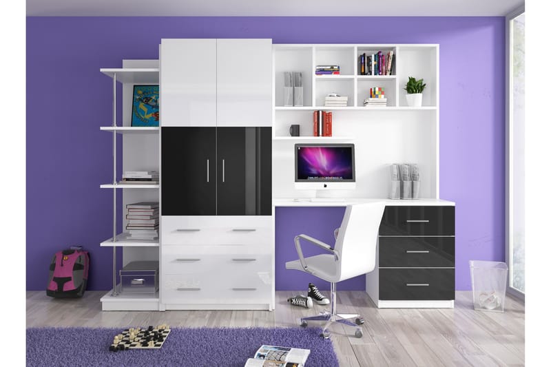 Devillez Förvaringsskåp med Hylla och Skrivbord 165 cm