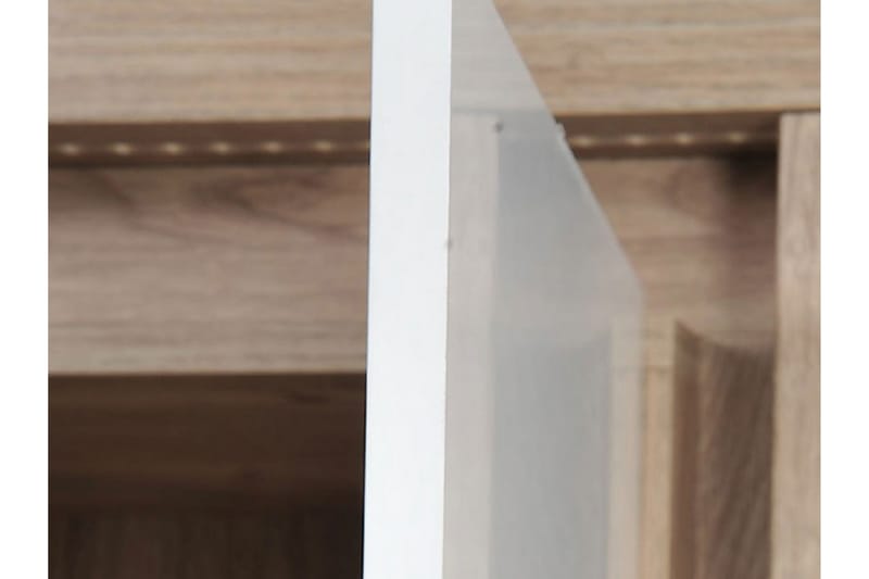 DOMARD Skrivbord 130 cm med Förvaring 2 Skåp Trä/Vit - Vit - Möbler - Hemmakontor - Skrivbord
