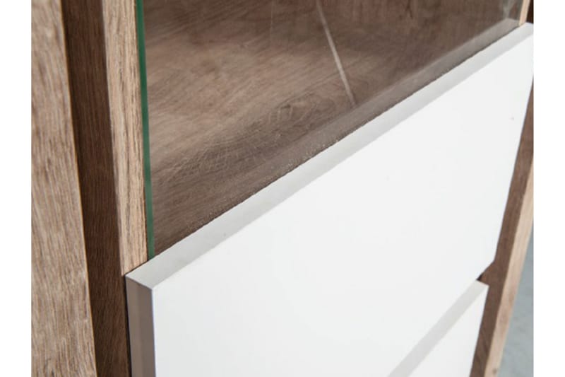 DOMARD Skrivbord 130 cm med Förvaring 2 Skåp Trä/Vit - Vit - Möbler - Hemmakontor - Skrivbord