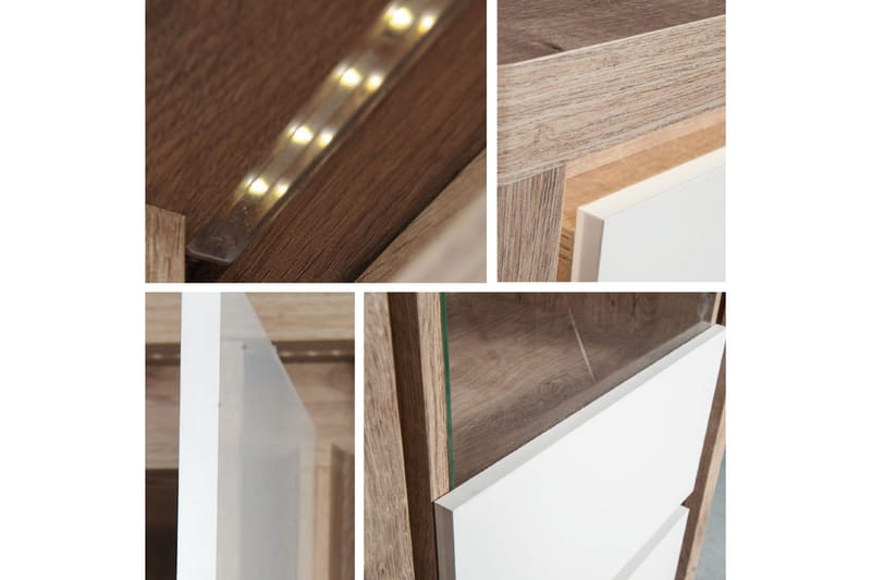 Domardon Skrivbord 130 cm med Förvaring 2 Skåp - Trä/Vit - Möbler - Hemmakontor - Skrivbord