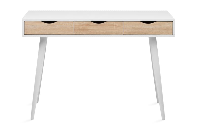 DOSIMO Skrivbord 110 cm med Förvaring 3 Lådor Vit/Natur - Möbler - Hemmakontor - Skrivbord