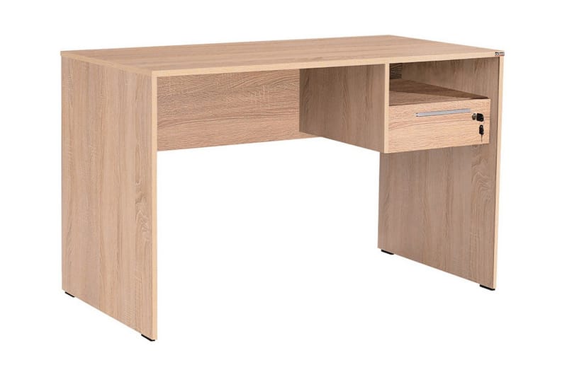 DUMELE Skrivbord 120 cm med Förvaring Hyllor + Låsbar Låda N - Möbler - Hemmakontor - Skrivbord
