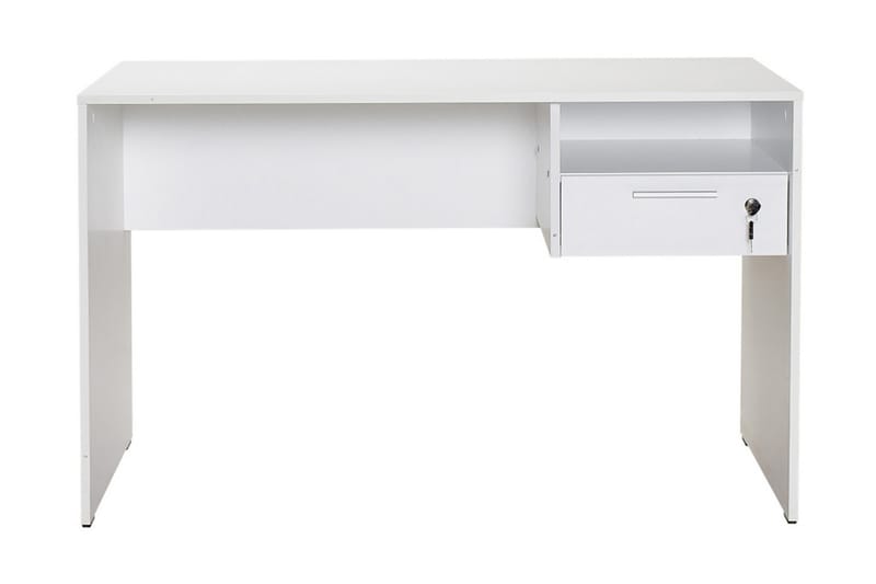 DUMELE Skrivbord 120 cm med Förvaring Hyllor + Låsbar Låda V - Skrivbord - Bord