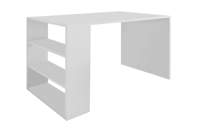 DUMELE Skrivbord 90 cm med Förvaring 3 Hyllor Vit - Skrivbord - Bord