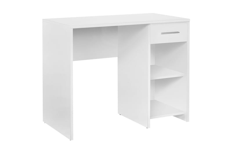 DUMELE Skrivbord 90 cm med Förvaring Låda + 2 Hyllor Vit - Möbler - Hemmakontor - Skrivbord