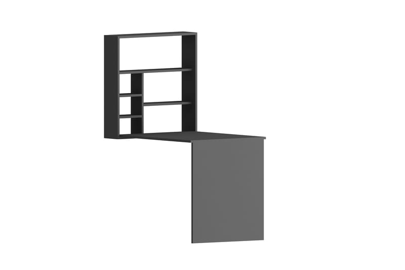 DUMELE Väggskrivbord 59 cm med Förvaring Hylla Antracit - Möbler - Hemmakontor - Skrivbord