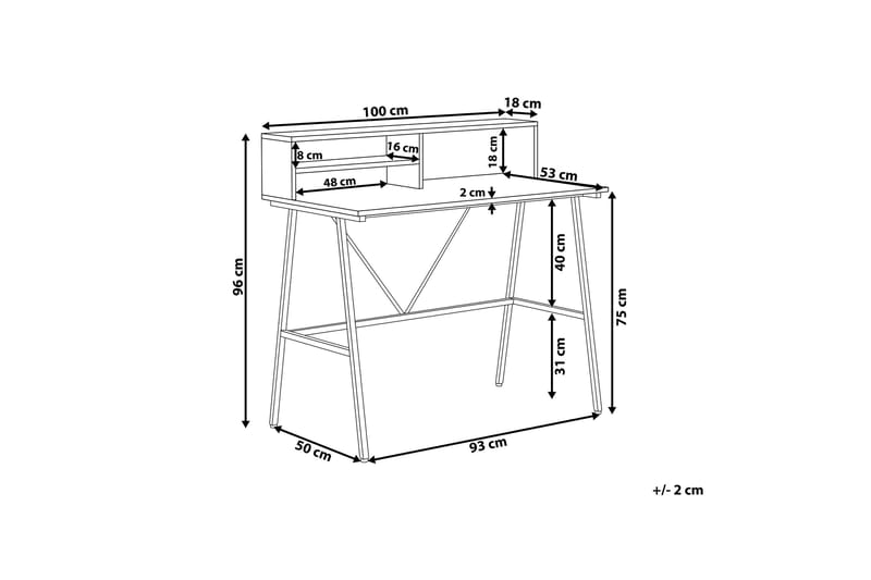 EGGERT Skrivbord 100 cm med Förvaring Hyllor Mörkbrun - Möbler - Hemmakontor - Skrivbord