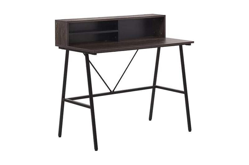 EGGERT Skrivbord 100 cm med Förvaring Hyllor Mörkbrun - Möbler - Hemmakontor - Skrivbord