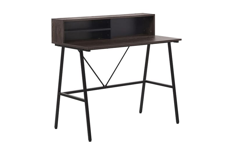 EGGERT Skrivbord 100 cm med Förvaring Hyllor Mörkbrun - Skrivbord - Bord