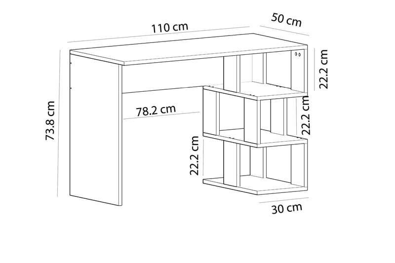 ELDEN Skrivbord 110 cm Vit - Möbler - Hemmakontor - Skrivbord