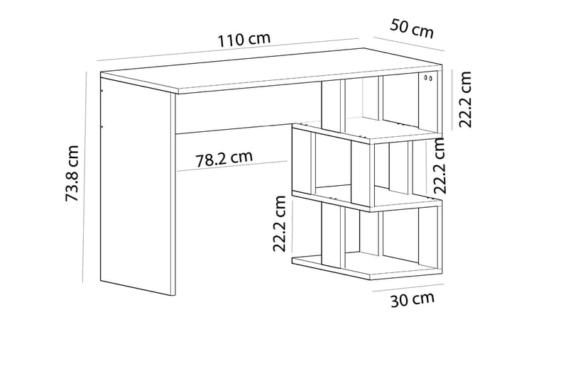 ELDEN Skrivbord 110 cm Vit - Skrivbord - Bord