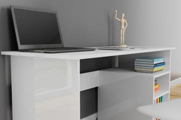 Elegancia Skrivbord 120 cm med Förvaring 2 Hyllor - Vit - Möbler - Hemmakontor - Skrivbord