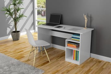 Elegancia Skrivbord 120 cm med Förvaring 2 Hyllor - Vit - Möbler - Hemmakontor - Skrivbord