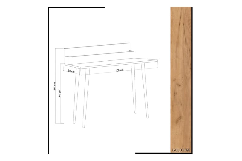 ELLINA Skrivbord 100 cm med Förvaring Rum Trä - Trä - Möbler - Hemmakontor - Skrivbord