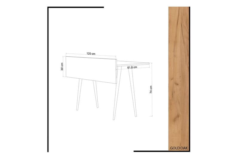ELLINA Skrivbord 120 cm Trä - Trä - Möbler - Hemmakontor - Skrivbord
