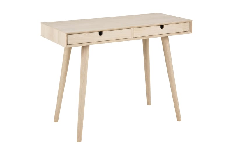 ENZO Skrivbord 100 cm med Förvaring 2 Lådor Vitlaserad Ek - Möbler - Hemmakontor - Skrivbord