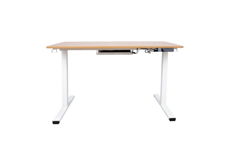ERGO Skrivbord med 1 motor 120x60 cm Vit/ek - Möbler - Hemmakontor - Skrivbord