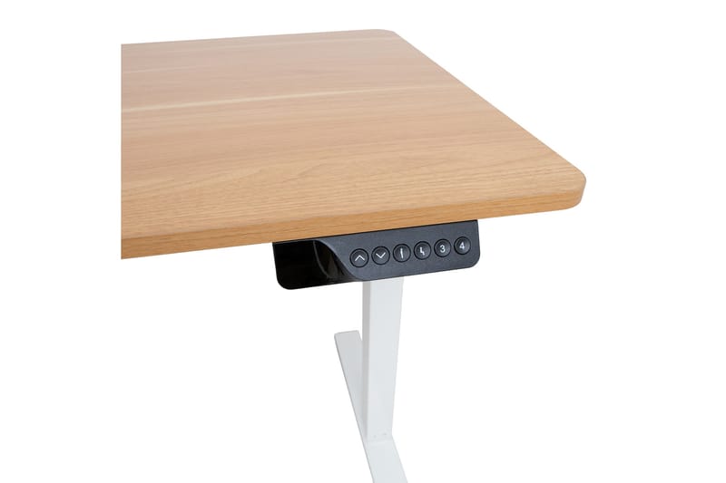 ERGO Skrivbord med 1 motor 120x60 cm Vit/ek - Möbler - Hemmakontor - Skrivbord