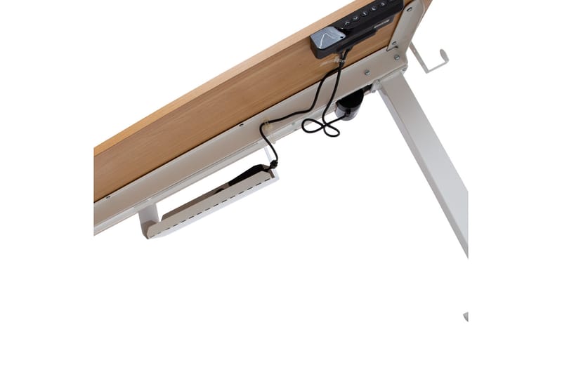 ERGO Skrivbord med 1 motor 120x60 cm Vit/ek - Möbler - Hemmakontor - Skrivbord