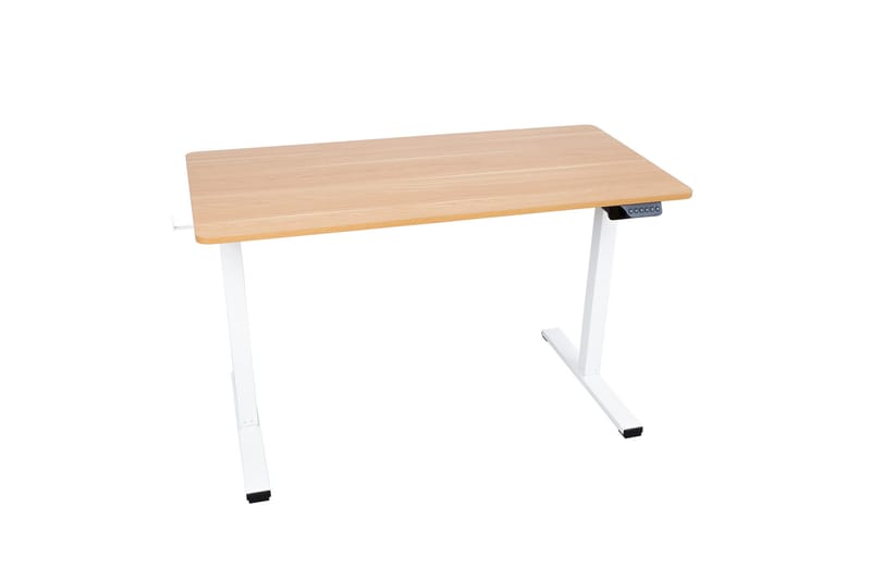 ERGO Skrivbord med 1 motor 120x60 cm Vit/ek - Möbler - Hemmakontor - Skrivbord