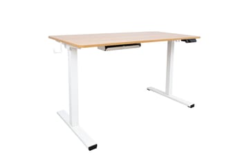 Ergo Skrivbord med 1 motor 120x60 cm Vit/ek - Möbler - Hemmakontor - Skrivbord
