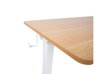 Ergo Skrivbord med 1 motor 120x60 cm Vit/ek - Möbler - Hemmakontor - Skrivbord