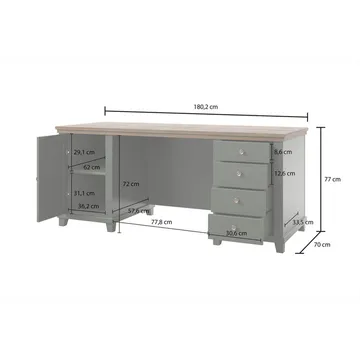 Skrivbord Evora 1 dörr med 4 lådor - Möbler - Hemmakontor - Skrivbord