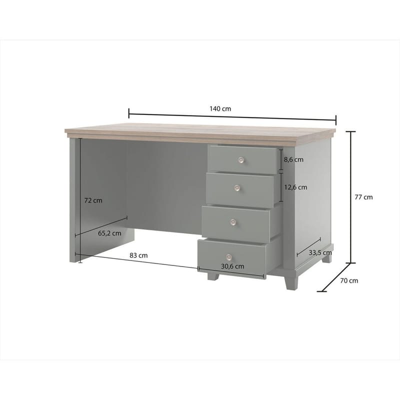 Skrivbord Evora med 4 Lådor - Möbler - Hemmakontor - Skrivbord