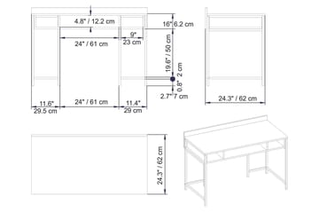 Fagersanna Skrivbord 120 cm med Förvaring 3 Hyllor - Guld - Möbler - Hemmakontor - Skrivbord