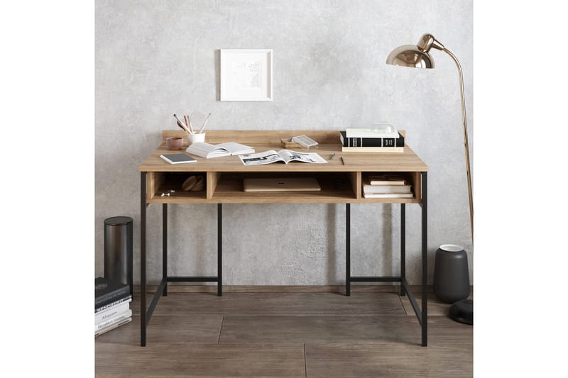 Fagersanna Skrivbord 120 cm med Förvaring Hyllor - Svart - Möbler - Hemmakontor - Skrivbord