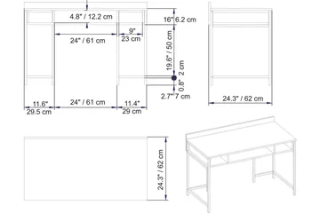 Fagersanna Skrivbord 120 cm med Förvaring Hyllor - Svart - Möbler - Hemmakontor - Skrivbord