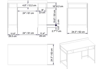 Fagersanna Skrivbord 120 cm med Förvaring Hyllor - Vit - Möbler - Hemmakontor - Skrivbord
