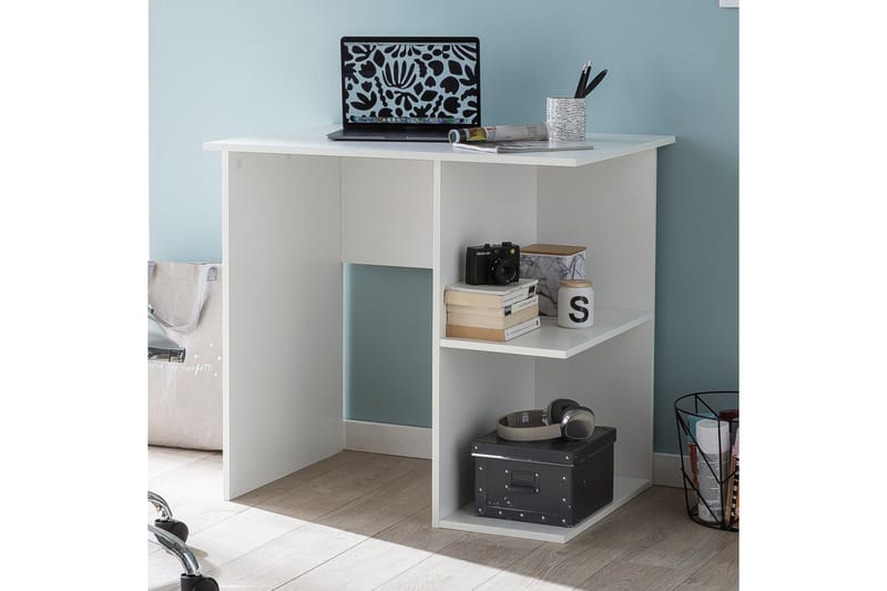 Farleys Skrivbord 82 cm med Förvaring Hyllor - Vit - Möbler - Hemmakontor - Skrivbord