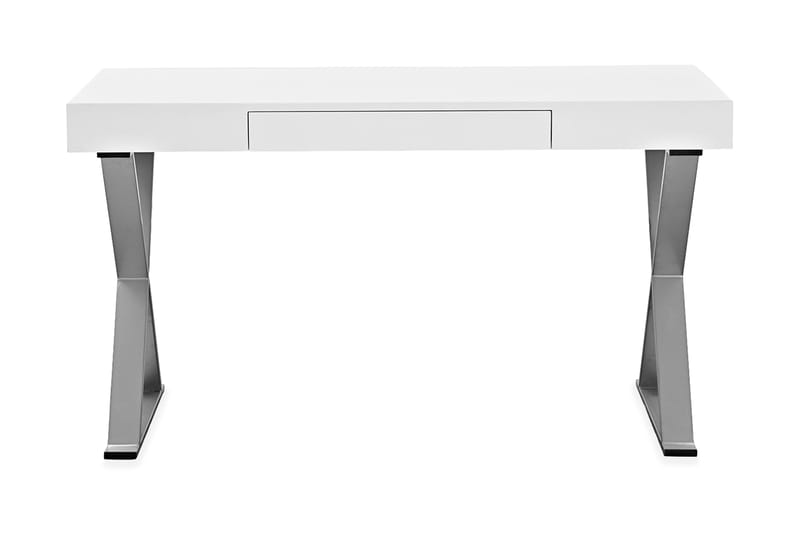 FASO Skrivbord 120 cm med Förvaring Låda Vit/Krom - Bord - Skrivbord