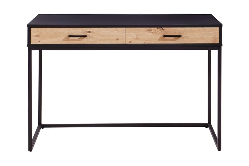 FERTE Skrivbord 110 cm med Förvaring 2 Lådor Svart/Brun - Skrivbord - Bord