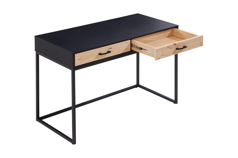 FERTE Skrivbord 110 cm med Förvaring 2 Lådor Svart/Brun - Skrivbord - Bord
