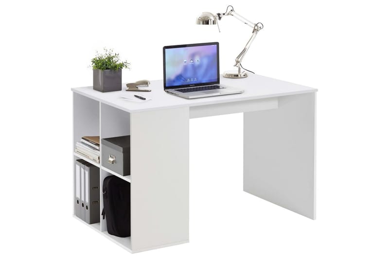 FMD Skrivbord med sidohyllor 117x72,9x73,5 cm vit - Vit - Skrivbord - Bord