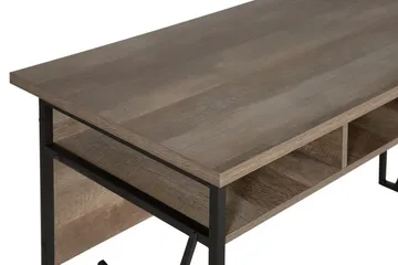 Forresa Skrivbord 120 cm med Förvaring Hylla - Mörkbrun/Svart - Möbler - Hemmakontor - Skrivbord