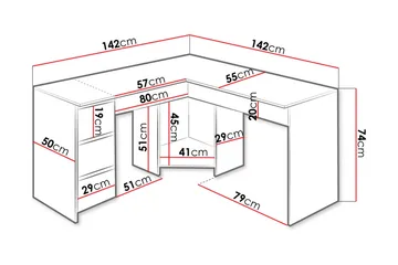 Fotyn Skrivbord 142 cm - Vit - Möbler - Hemmakontor - Skrivbord