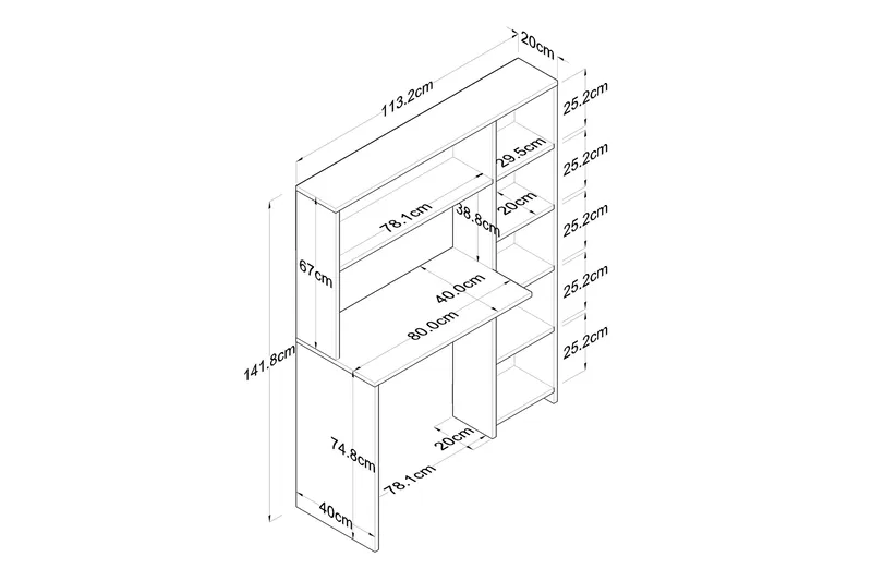 Freal Skrivbord 113 cm - Vit - Möbler - Hemmakontor - Skrivbord