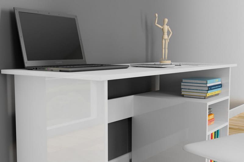 FREDDY Skrivbord 120 cm med Förvaring 2 Hyllor Vit - Vit - Skrivbord - Bord