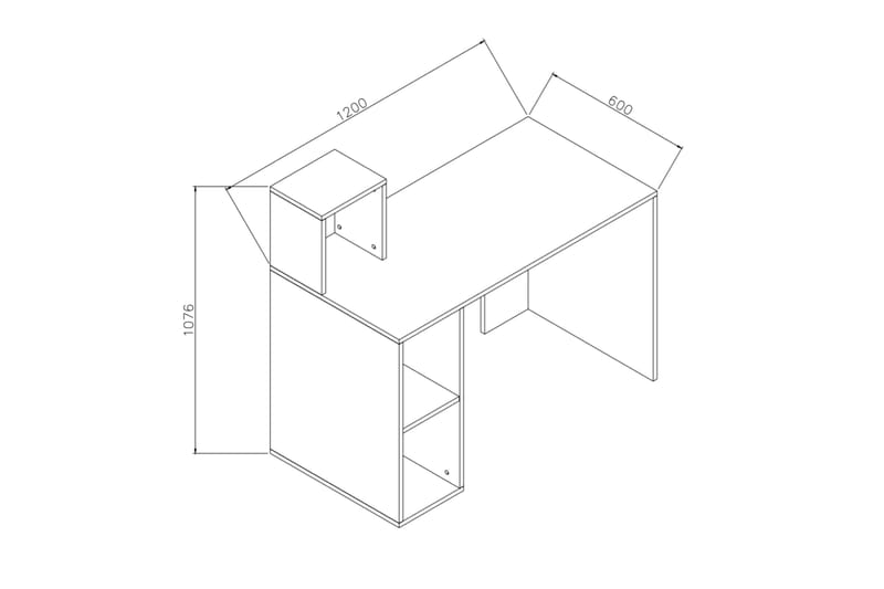 FREDDY Skrivbord 120 cm med Förvaring Hyllor Trä - Trä - Möbler - Hemmakontor - Skrivbord