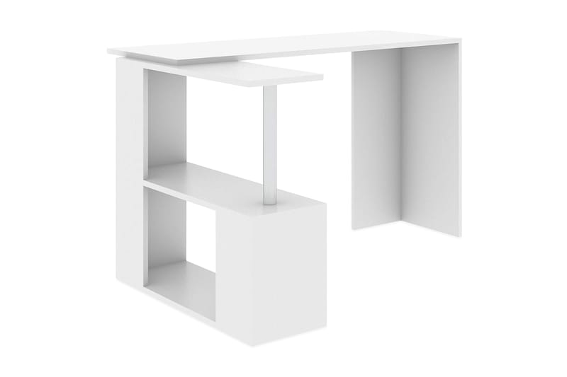 FREDDY Skrivbord 130 cm med Förvaring Hyllor L-form Vit - Vit - Skrivbord - Bord
