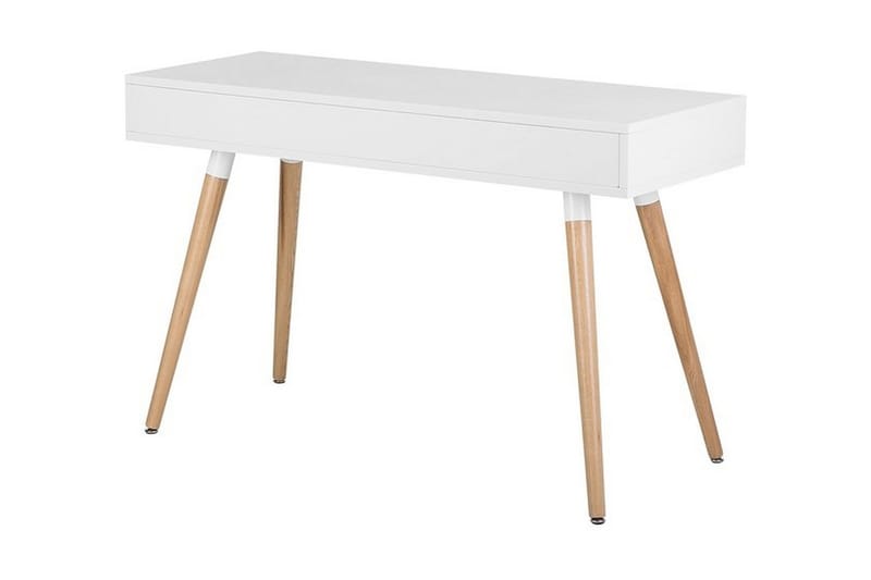 Frisange Skrivbord 120 cm med Förvaring 2 Lådor + Hylla - Vit/Mörkgrå/Brun - Möbler - Hemmakontor - Skrivbord