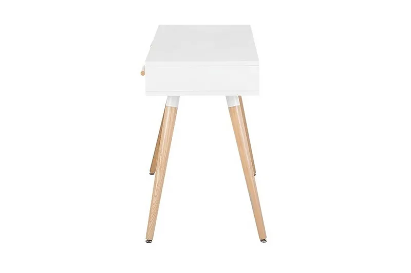 Frisange Skrivbord 120 cm med Förvaring 2 Lådor + Hylla - Vit/Mörkgrå/Brun - Möbler - Hemmakontor - Skrivbord