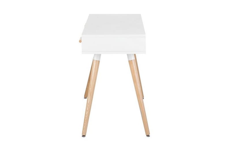 Frisange Skrivbord 120 cm med Förvaring 2 Lådor + Hylla - Vit/Mörkgrå/Brun - Möbler - Hemmakontor - Skrivbord